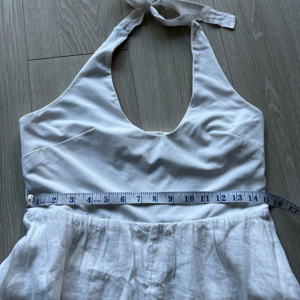 J Crew Mixy Halter Neck Dress Medium White CL648 - Picture 6 of 11